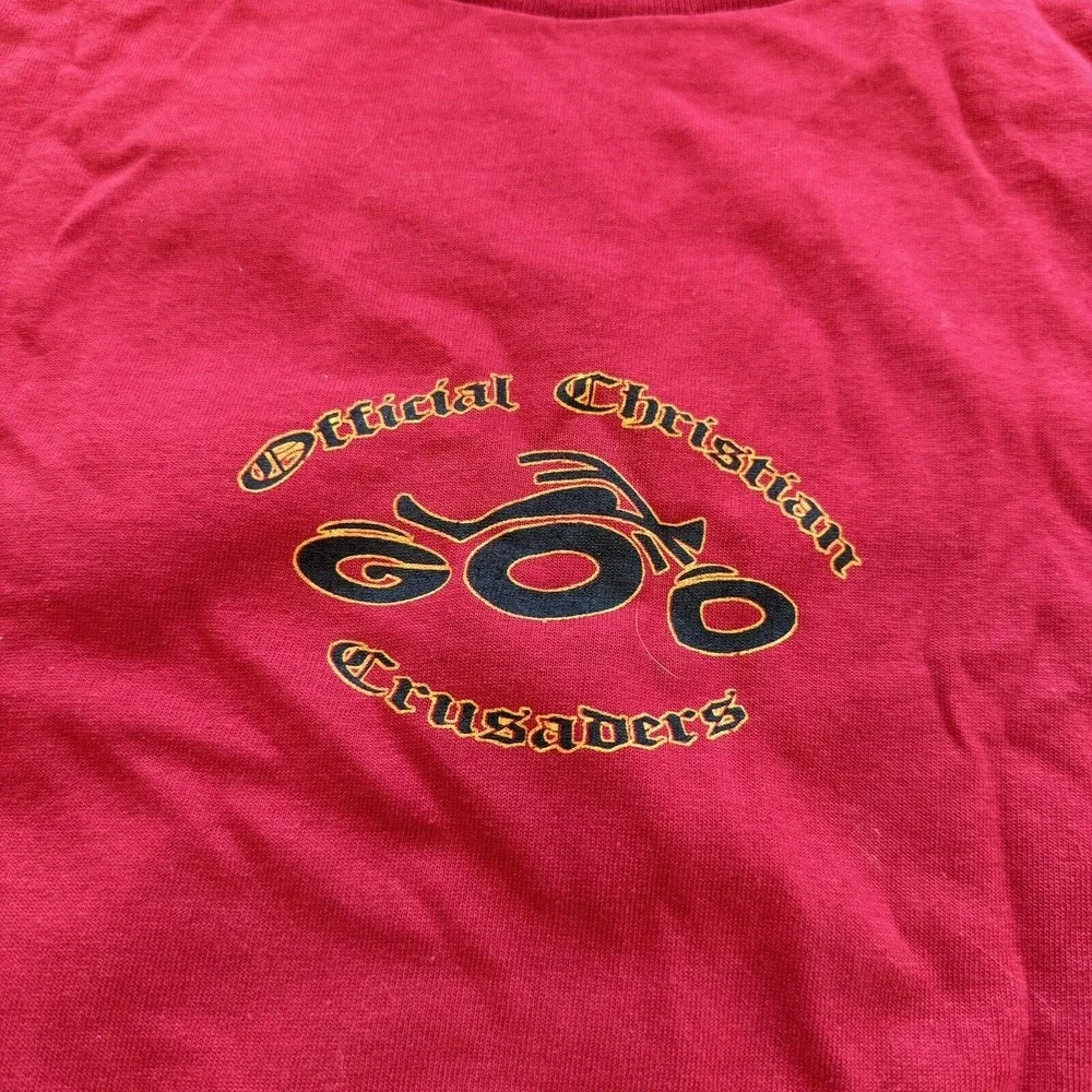 Vintage Jesus Tee Shirt Mens XL Red OCC Orange Country Choppers Sword God y2K